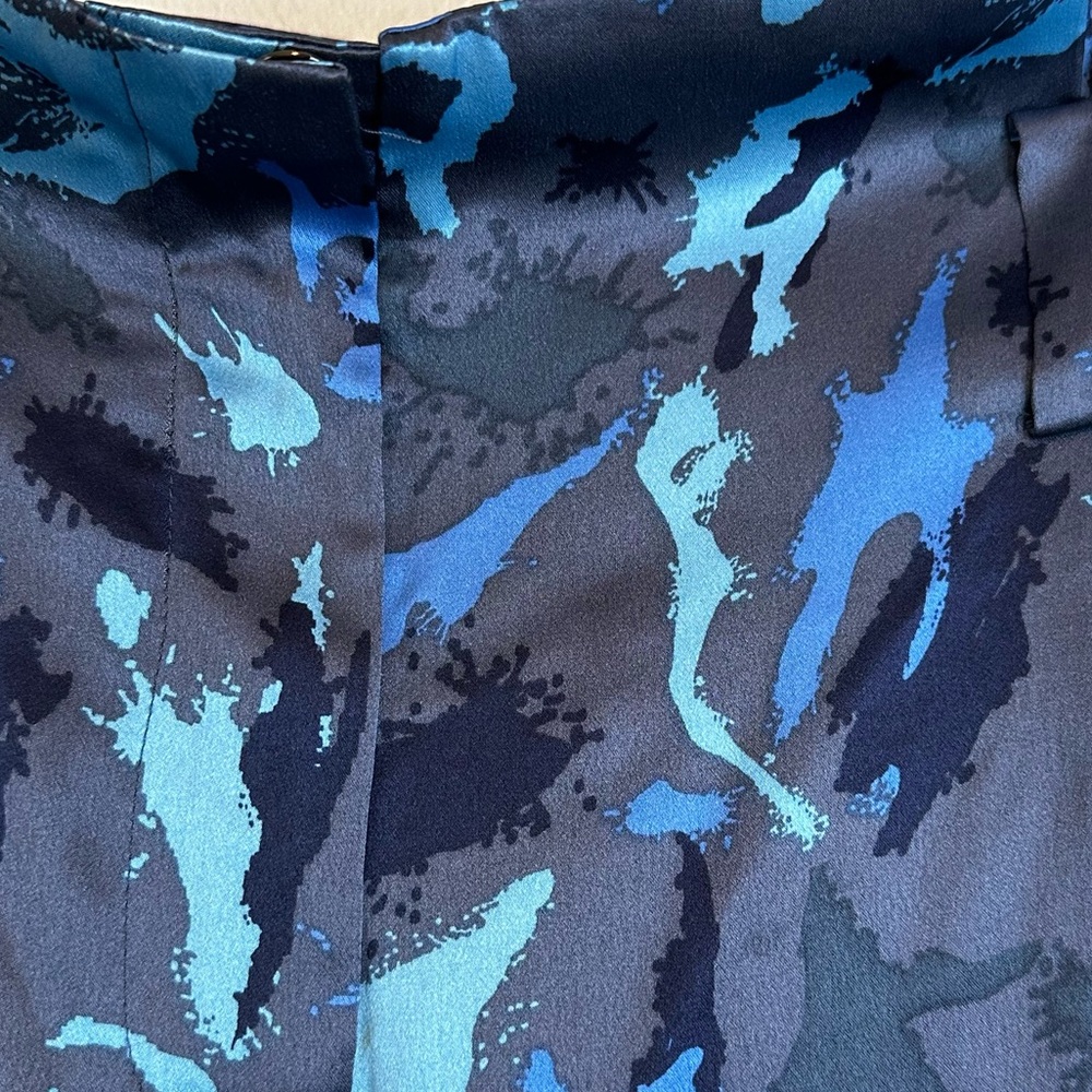 L'AGENCE Silk Madaline High Waist Blue Vintage Multi Pants Trousers Size 8 - Picture 14 of 15